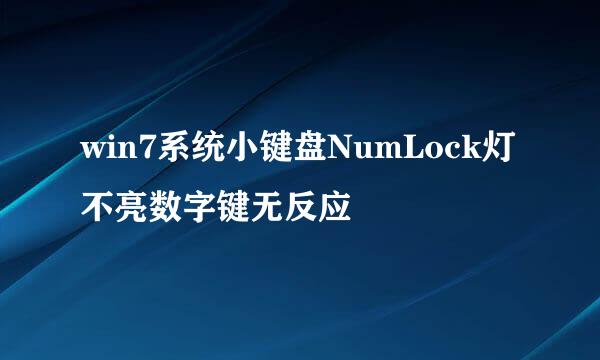 win7系统小键盘NumLock灯不亮数字键无反应