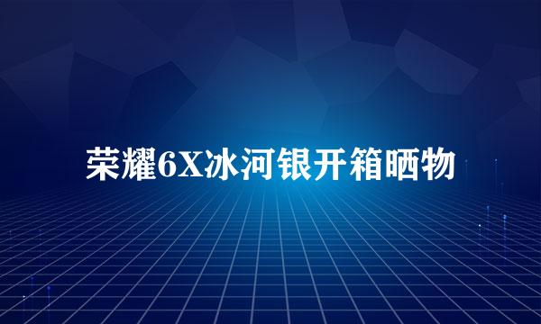 荣耀6X冰河银开箱晒物
