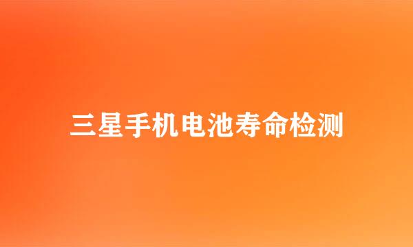 三星手机电池寿命检测