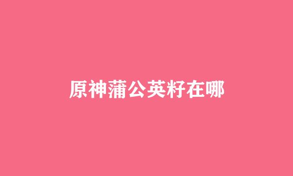 原神蒲公英籽在哪