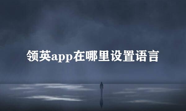 领英app在哪里设置语言