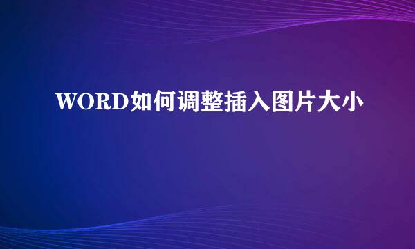 WORD如何调整插入图片大小