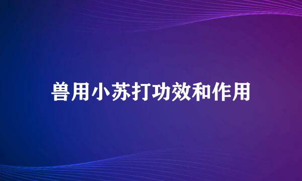 兽用小苏打功效和作用