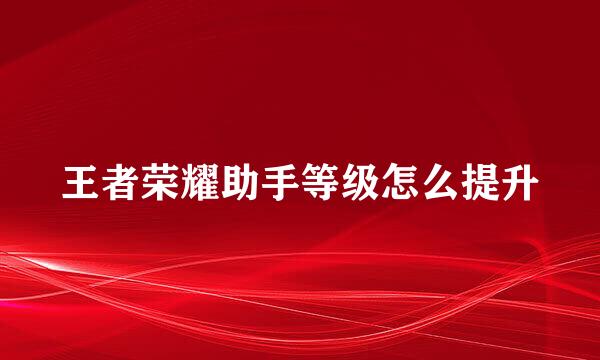 王者荣耀助手等级怎么提升