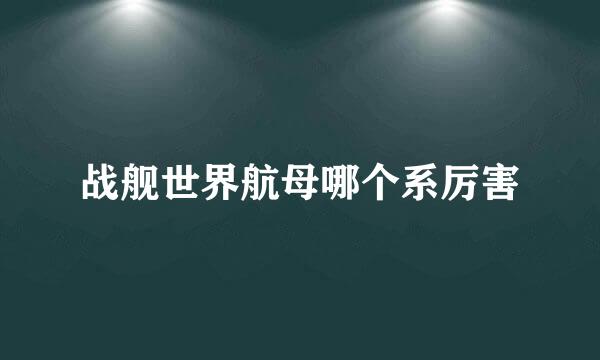 战舰世界航母哪个系厉害