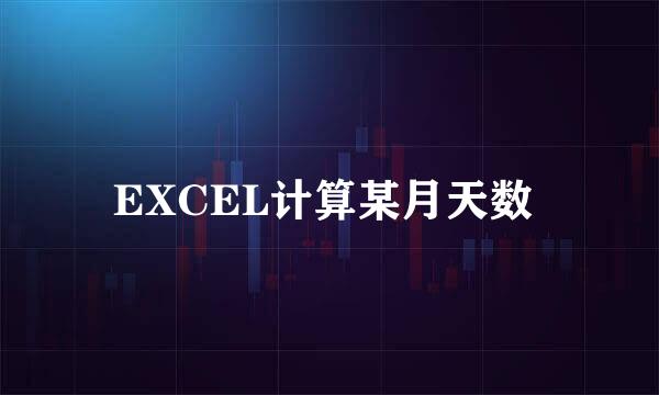 EXCEL计算某月天数 