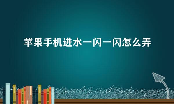 苹果手机进水一闪一闪怎么弄