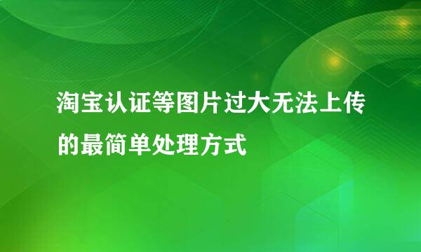 淘宝认证等图片过大无法上传的最简单处理方式