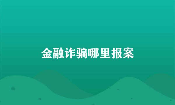 金融诈骗哪里报案
