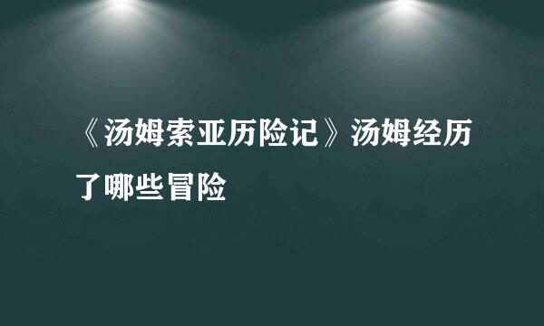 《汤姆索亚历险记》汤姆经历了哪些冒险