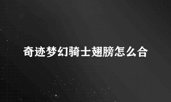 奇迹梦幻骑士翅膀怎么合