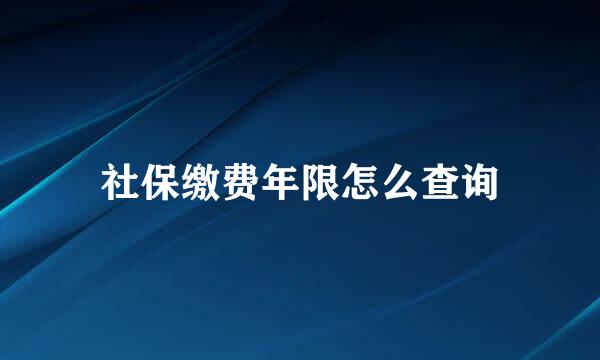 社保缴费年限怎么查询