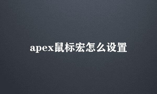 apex鼠标宏怎么设置