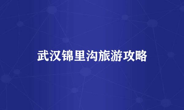 武汉锦里沟旅游攻略