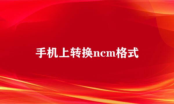 手机上转换ncm格式