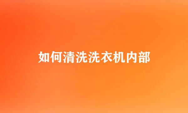 如何清洗洗衣机内部