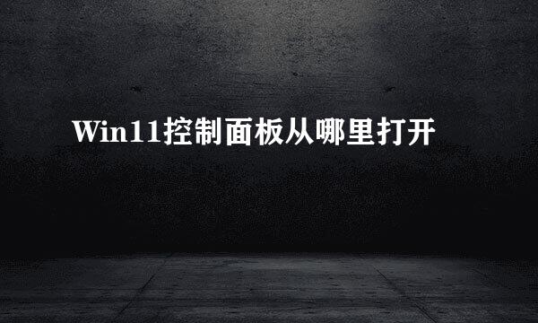 Win11控制面板从哪里打开