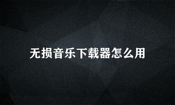 无损音乐下载器怎么用