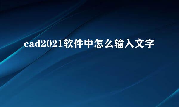 cad2021软件中怎么输入文字