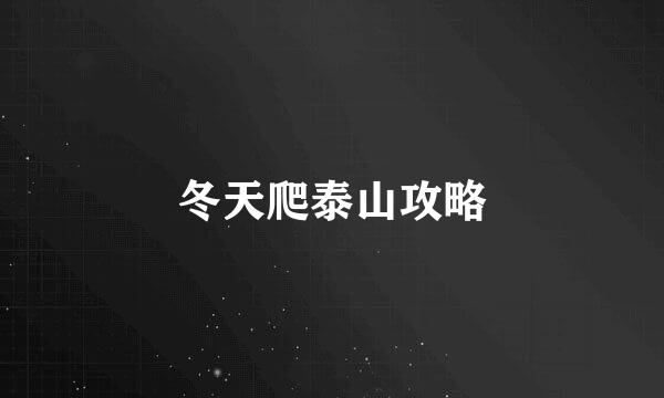 冬天爬泰山攻略