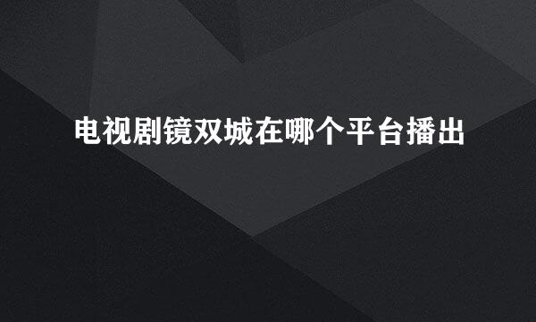 电视剧镜双城在哪个平台播出