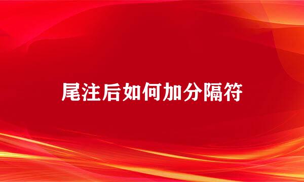尾注后如何加分隔符