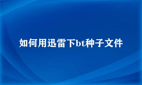 如何用迅雷下bt种子文件