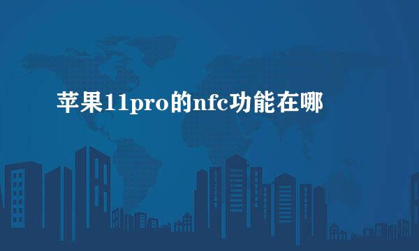 苹果11pro的nfc功能在哪