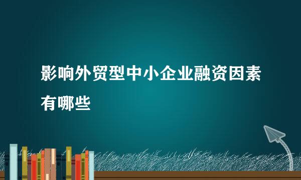 影响外贸型中小企业融资因素有哪些