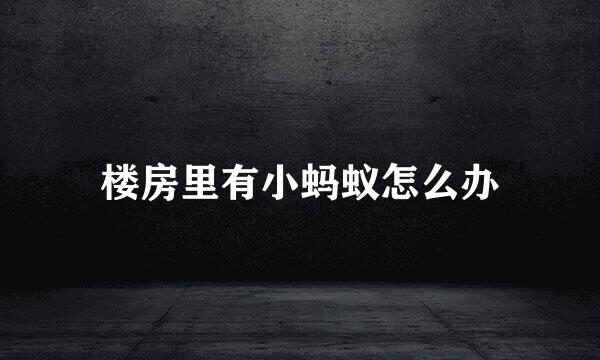 楼房里有小蚂蚁怎么办