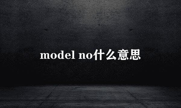 model no什么意思