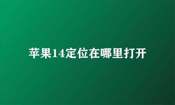 苹果14定位在哪里打开