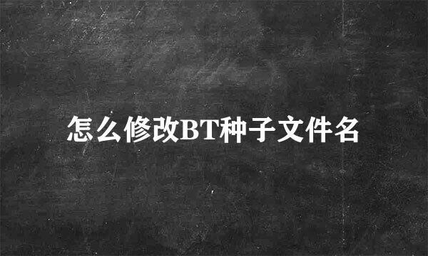 怎么修改BT种子文件名