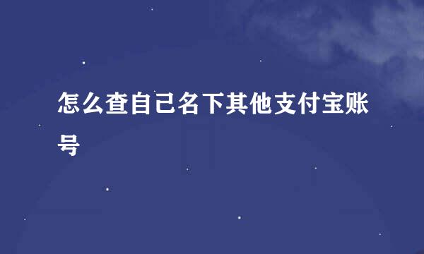 怎么查自己名下其他支付宝账号