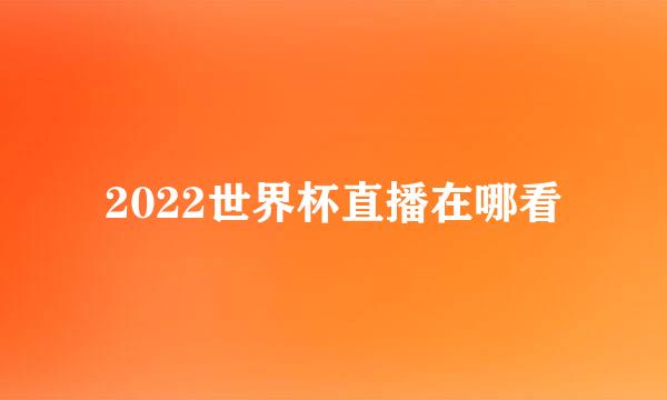 2022世界杯直播在哪看