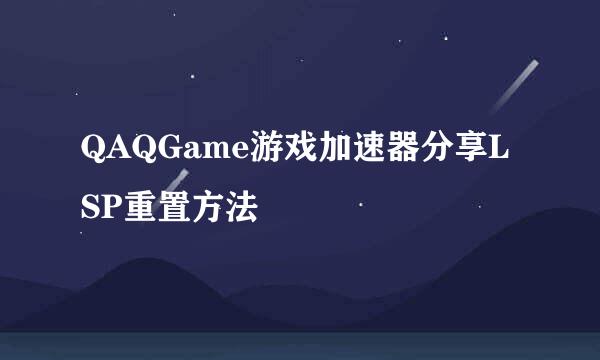 QAQGame游戏加速器分享LSP重置方法