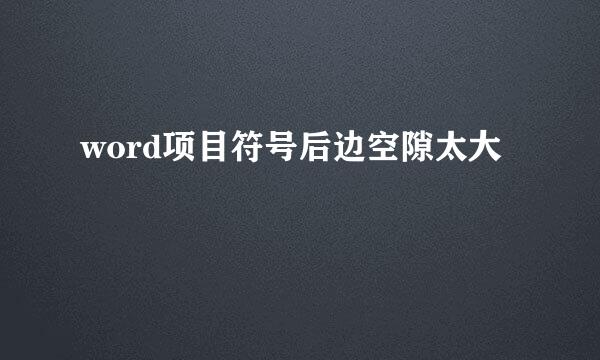 word项目符号后边空隙太大