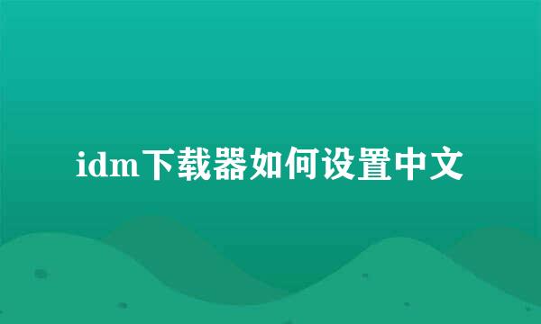 idm下载器如何设置中文