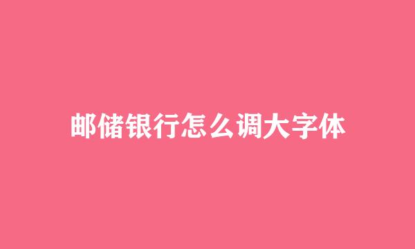 邮储银行怎么调大字体