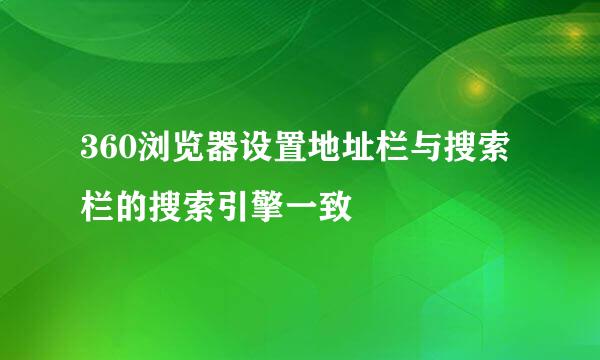 360浏览器设置地址栏与搜索栏的搜索引擎一致