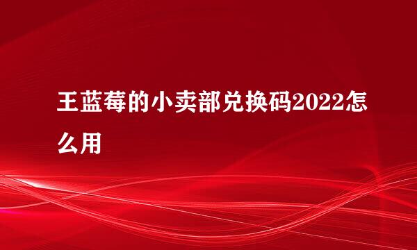 王蓝莓的小卖部兑换码2022怎么用