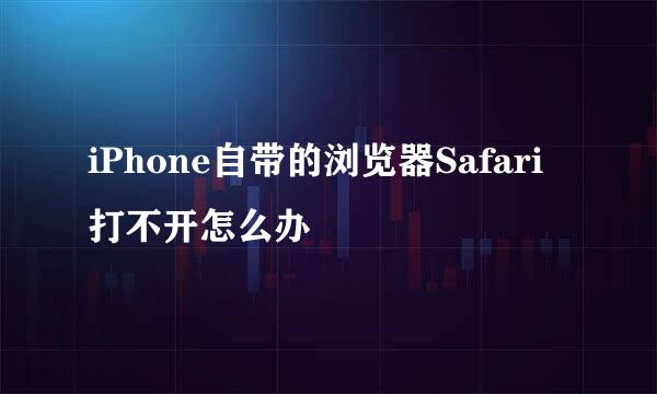 iPhone自带的浏览器Safari打不开怎么办