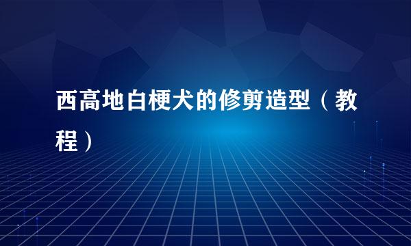 西高地白梗犬的修剪造型（教程）