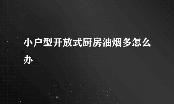 小户型开放式厨房油烟多怎么办
