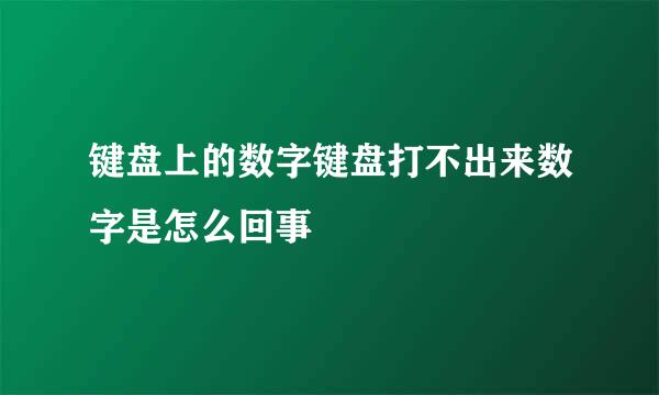 键盘上的数字键盘打不出来数字是怎么回事