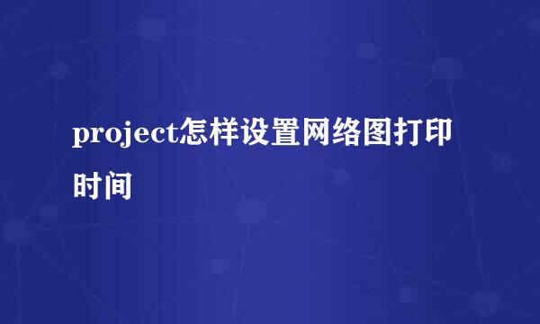 project怎样设置网络图打印时间
