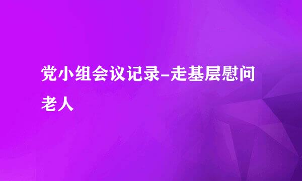 党小组会议记录-走基层慰问老人