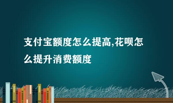 支付宝额度怎么提高,花呗怎么提升消费额度