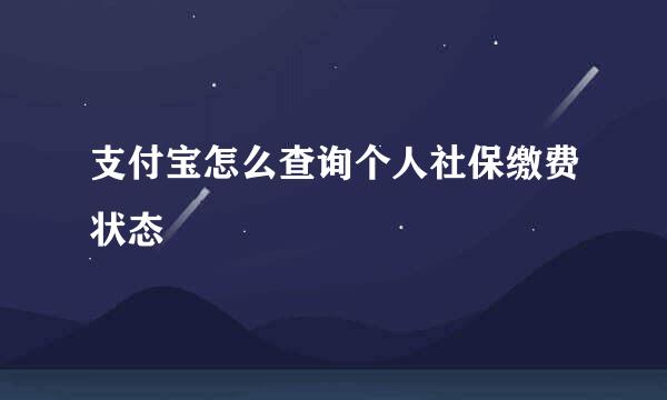 支付宝怎么查询个人社保缴费状态