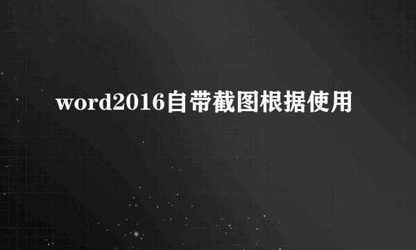 word2016自带截图根据使用